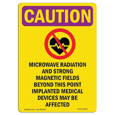 Signmission OSHA RADIATION Sign, Microwave Radiation, 10in X 7in, 10" H, 7" W, Portrait, OS-CR-D-710-V-10244 OS-CR-D-710-V-10244